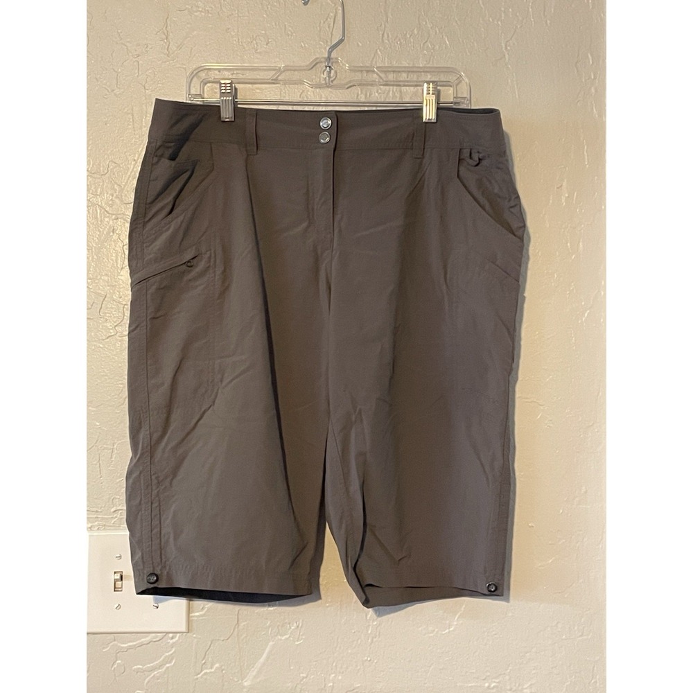 Exofficio Women's Long Inseam Shorts Size 14 Brown  Pockets Hiking